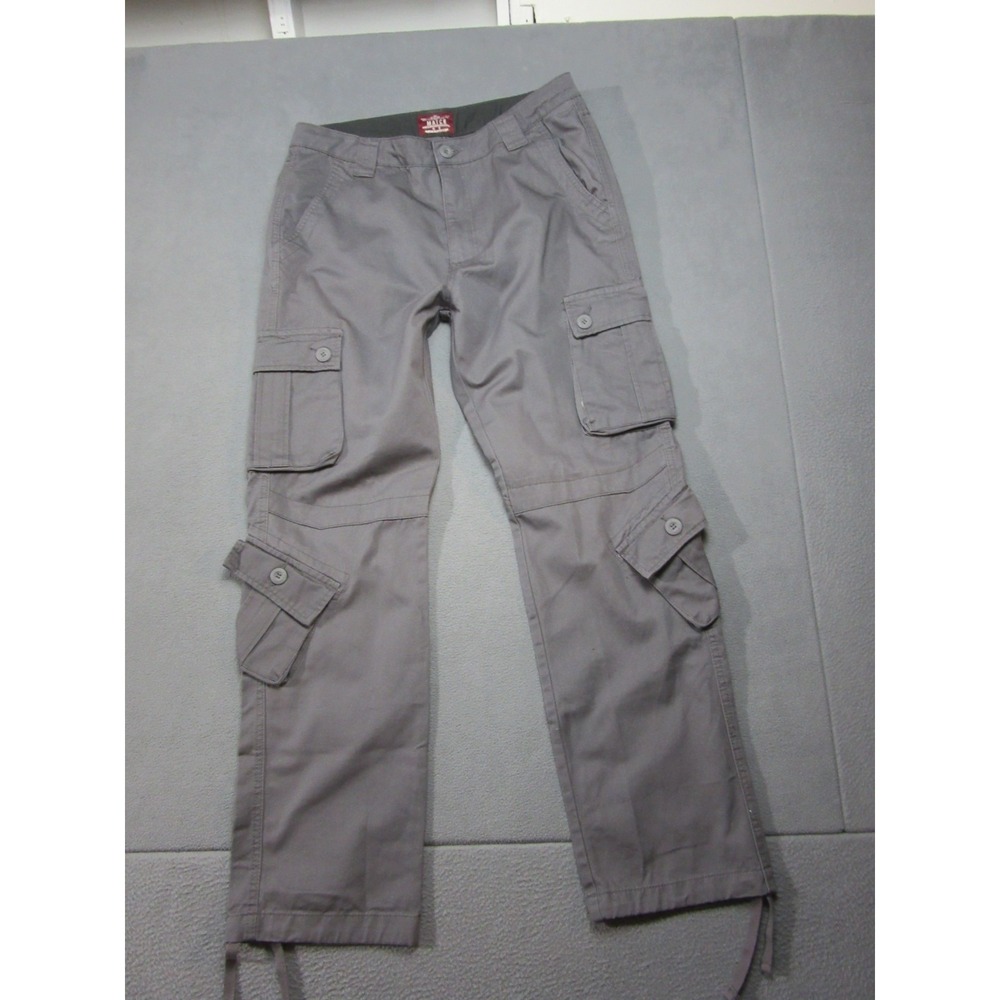 Matchstick Pants Mens 2XL 36 Gray Double Cargo Pockets Straight Leg Outdoor